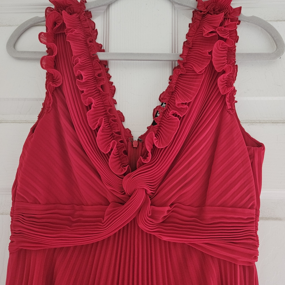 Emanuel Ungaro Scarlet Ruffled Midi Dress